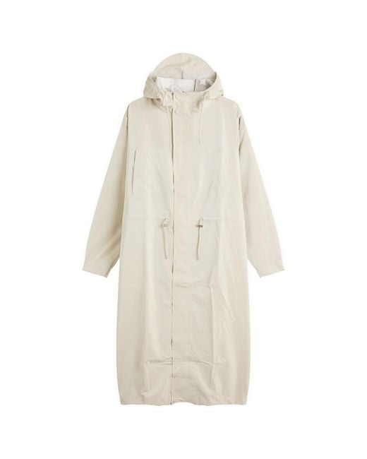 Rains White Bold Longest Jacket