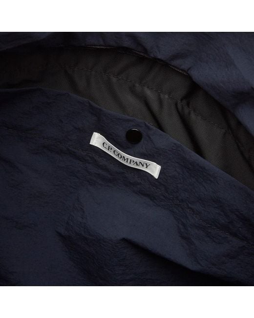 C P Company Blue Plain Paper Touch Zipped Bag for men