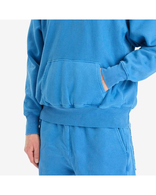 Les Tien Blue Heavyweight Hoodie for men