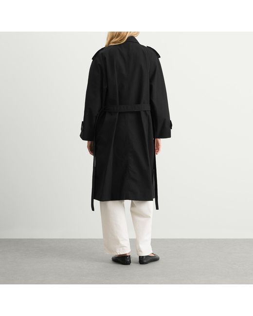 NOTHING WRITTEN Black Oversized Double-Breasted Trench