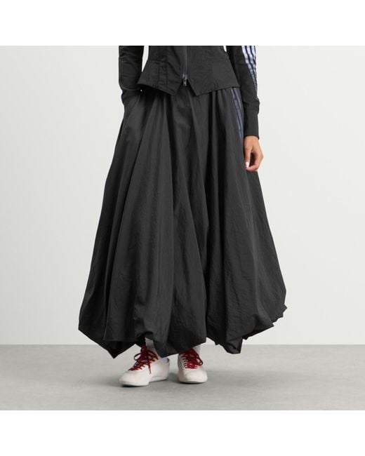 Y-3 Black Balloon 3 Stripes Midi Skirt