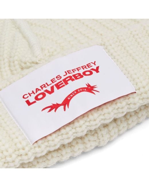 Charles Jeffrey White Chunky Ears Beanie