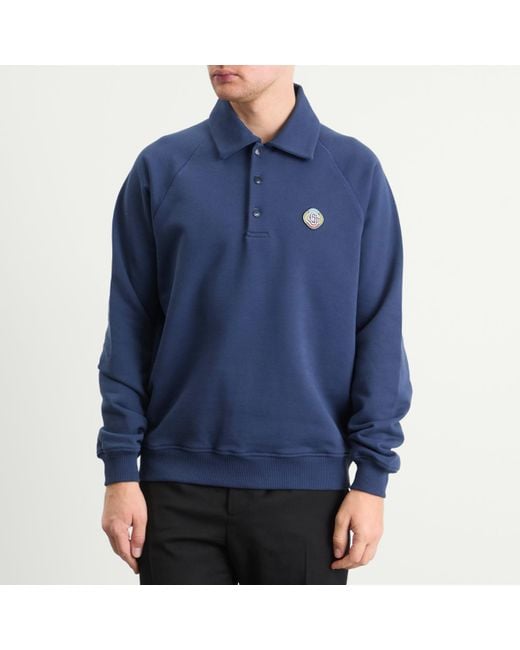 Casablanca Blue Loopback Collar Sweatshirt for men