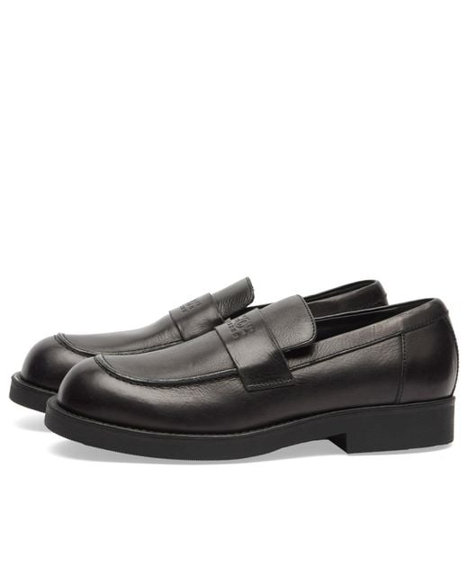 Maison Margiela Black Mm6 Leather Loafer for men