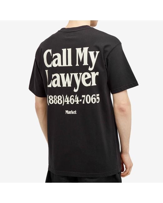 Market Black Call My Lawyer T-Shirt for men