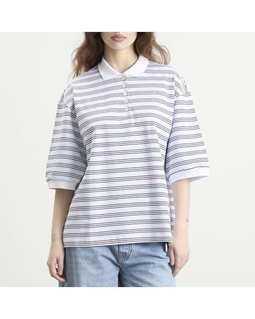 Rohe Gray Rohe Striped Oversized Polo