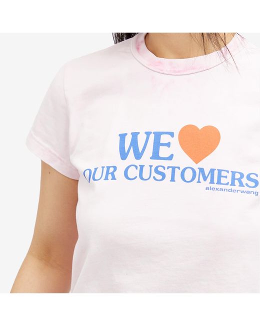 Alexander Wang White We Love Our Customers Shrunken T-Shirt