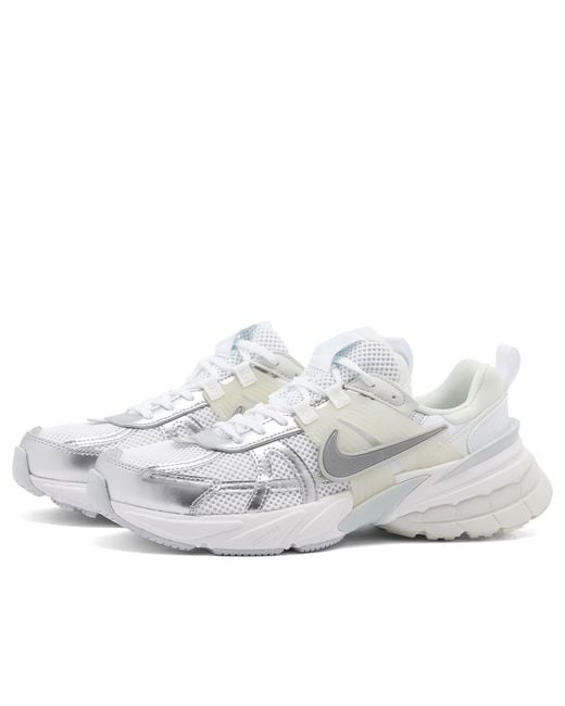 Nike White S V2K Run Sneakers Metallic