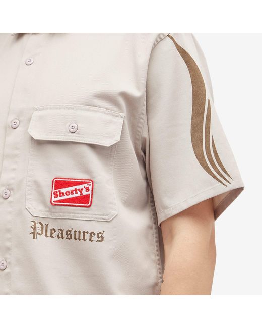 Pleasures Natural Gutierrez Short Sleeve Work Shirt for men