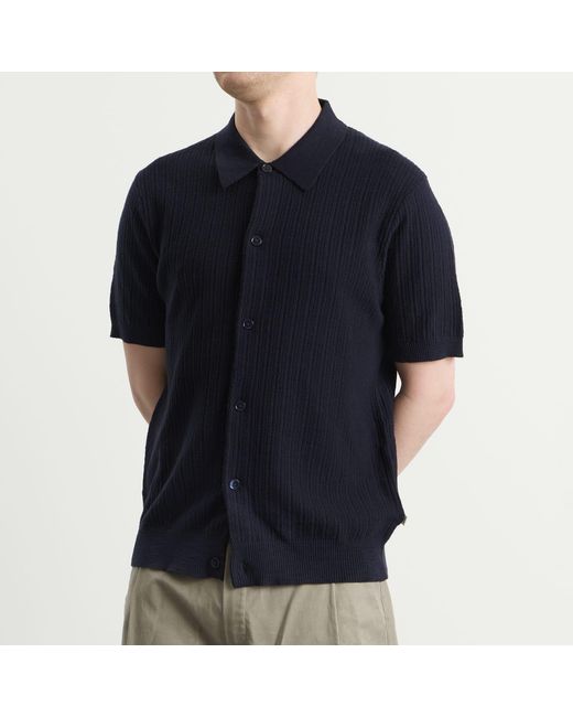 NN07 Blue Nolan Polo Cardigan for men