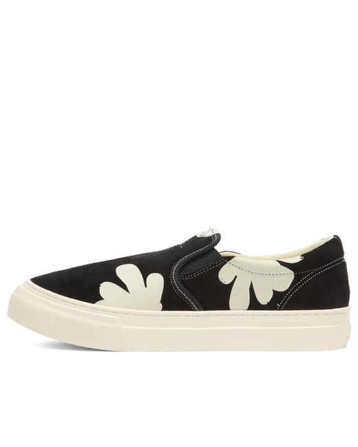 Stepney Workers Club Black Lister Shroom Hands Suede Slip On Sneak for men