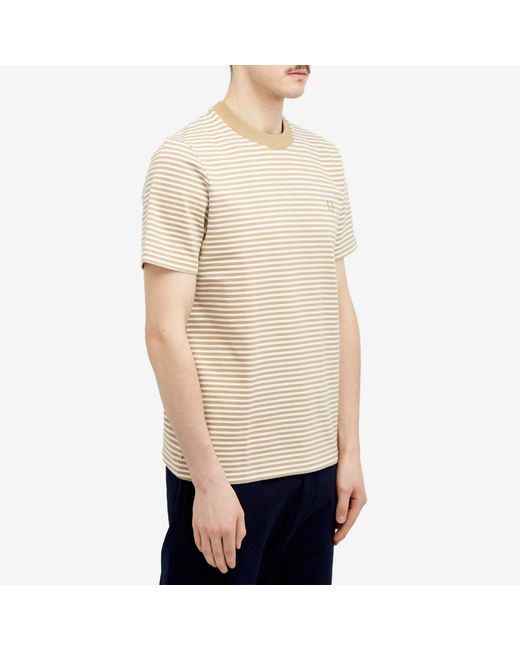 Fred Perry Natural Fine Stripe Heavyweight T-Shirt for men