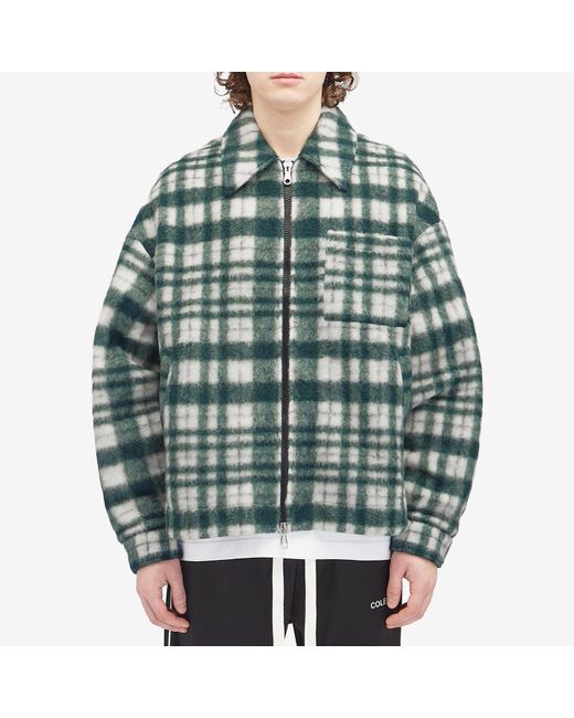 Cole Buxton Green Check Overshirt for men