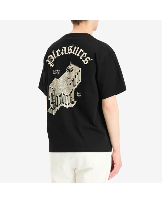 Pleasures Black Chapel Heavyweight T-Shirt for men