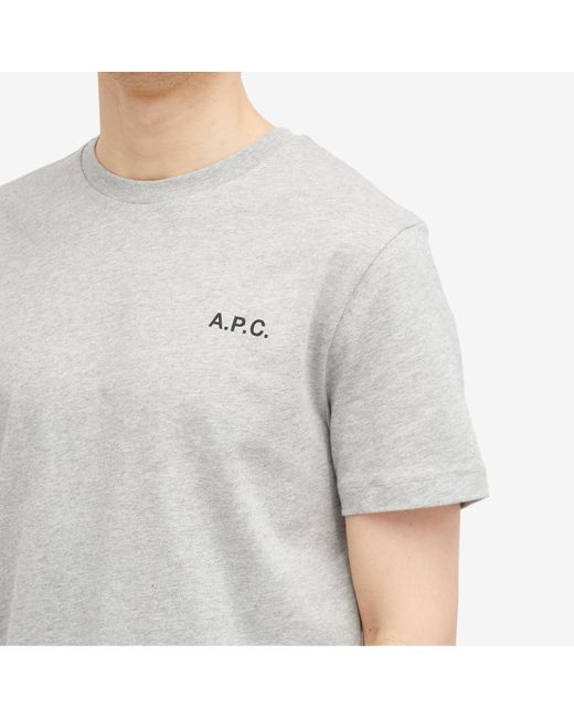 A.P.C. White Wave Back Print T-Shirt for men