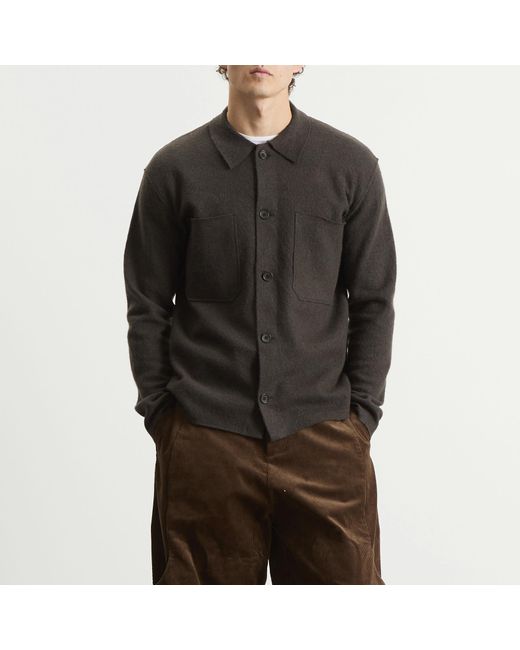 NN07 Black Jonas Boiled Wool Overshirt for men