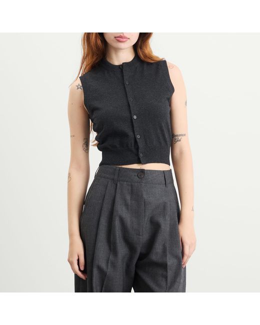 AURALEE High Twist Wool Knit Vest in Blue | Lyst UK