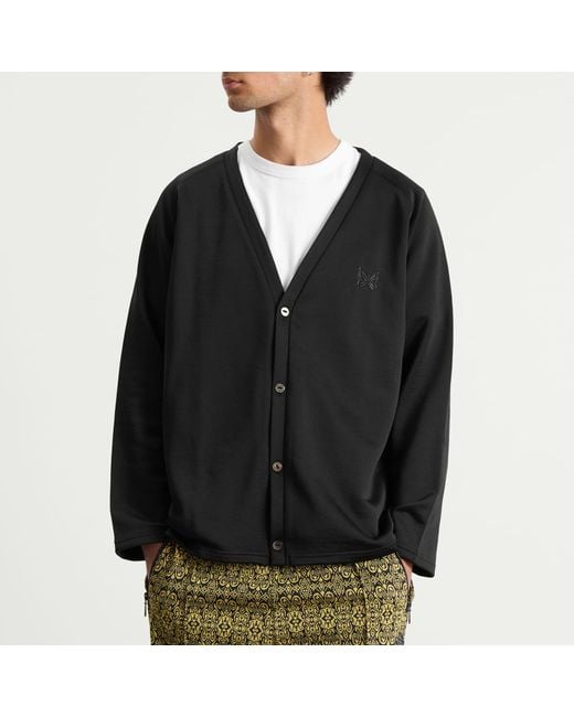 Needles Black V-Neck Cardigan for men