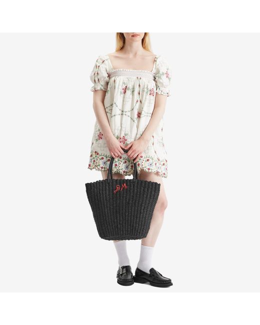 Damson Madder Black Straw Market Bag