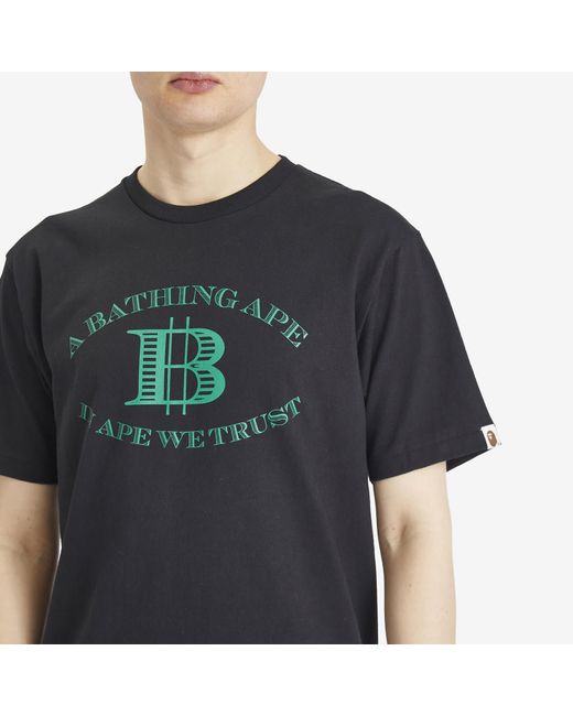 A Bathing Ape Black Money B Logo T-Shirt for men