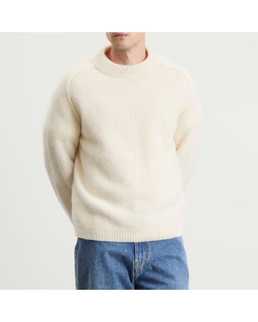 A.P.C. White Tyler Brushed Aplaca Jumper for men