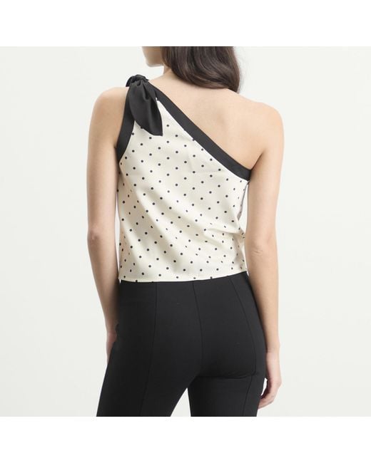 Kijun White Polka Dot Scarf Top
