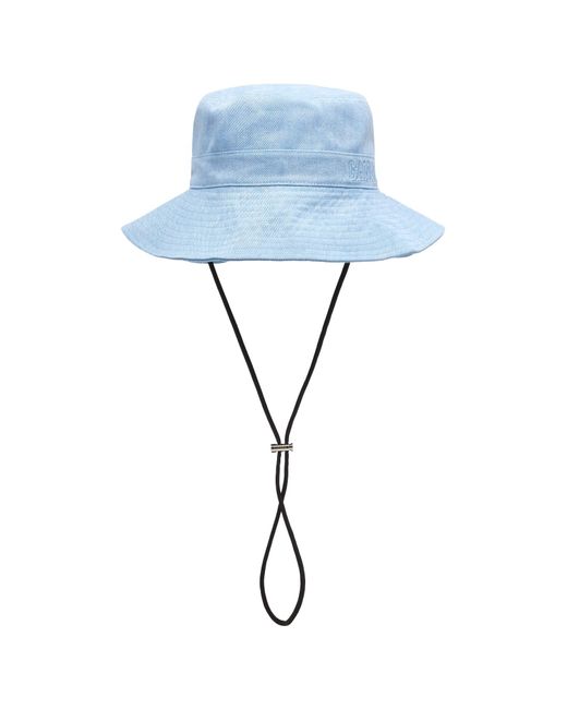 Ganni Blue Fisherman Denim Bucket Hat