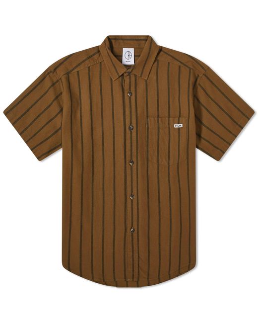 POLAR SKATE Brown Mitchell Twill Short Sleeve Shirt for men
