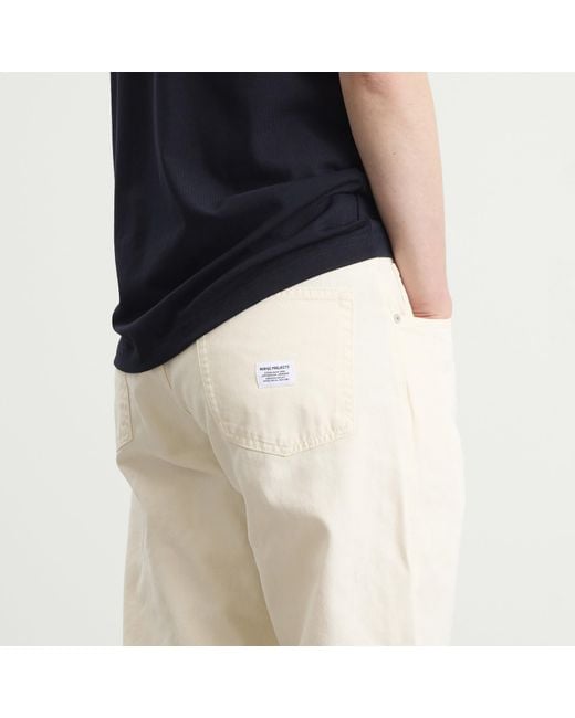 Norse Projects Natural Korshavn Relaxed Twill 5 Pocket Trousers for men