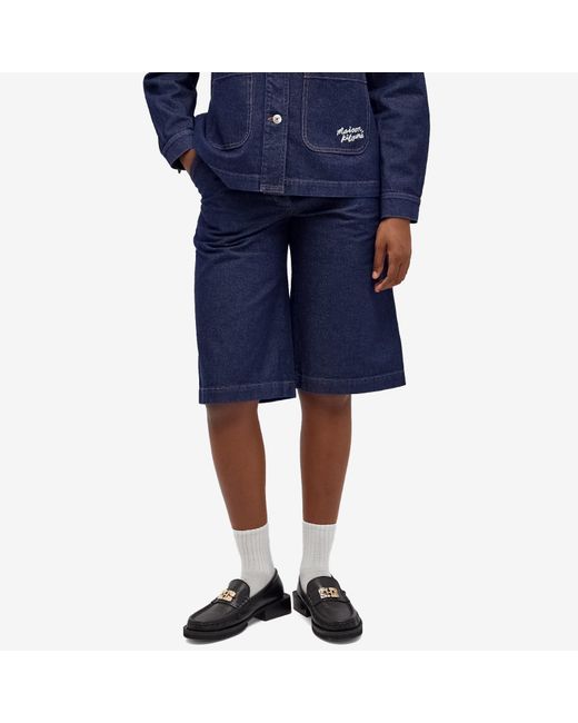 Maison Kitsuné Blue Workwear Denim Bermuda Shorts