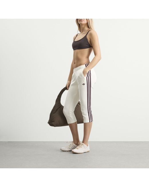 Adidas White Capri Trackpants