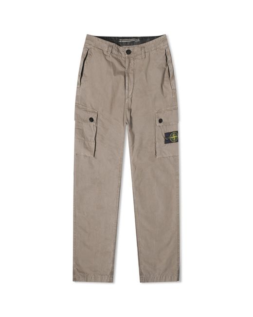 Stone Island Gray Brushed Cotton Canvas Cargo Pants for men