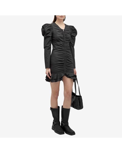 Isabel Marant Black Briali Shirred Mini Dress