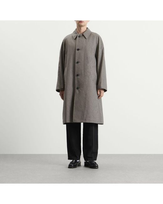 Kaptain Sunshine Gray Cotton Mock Twist Umbrella Coat for men