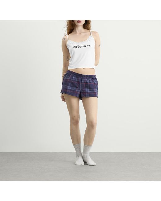 Skims Blue X Cpfm Sleep Lace Cami & Flannel Short Sleep Set