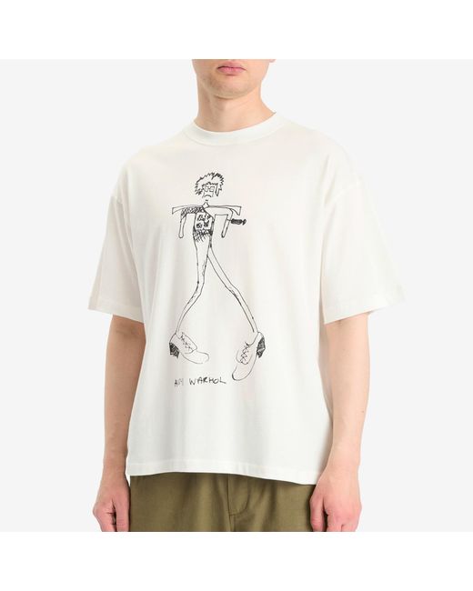 YMC White X Bat Girls & Acid Boys Andy Warhol T-Shirt for men