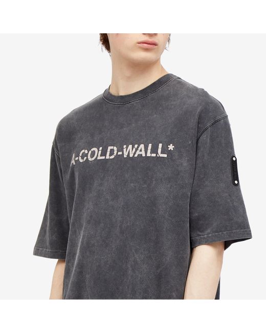 A_COLD_WALL* Gray Overdye Logo T-Shirt for men