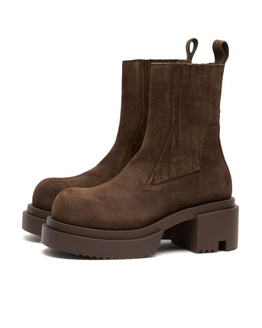 Rick Owens Brown Bogun Suede Ankle Boot