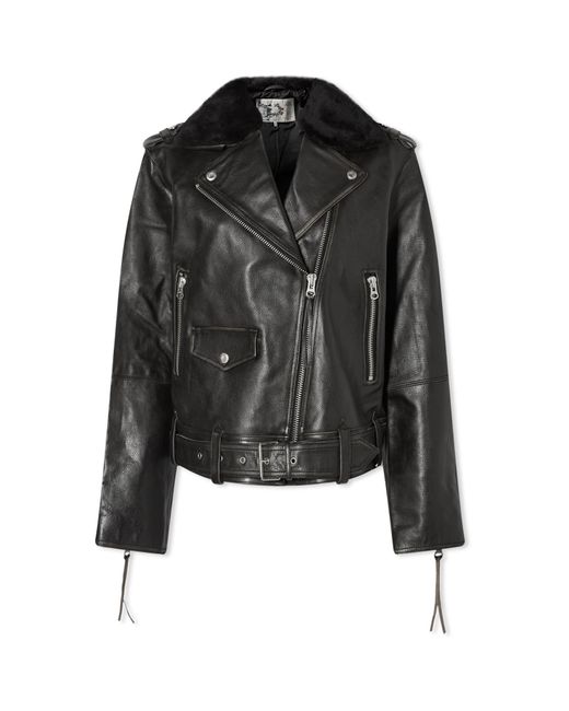 Nudie Jeans Black Greta Biker Leather Jacket