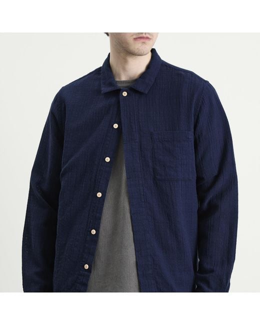 Folk Blue Patch Shirt for men