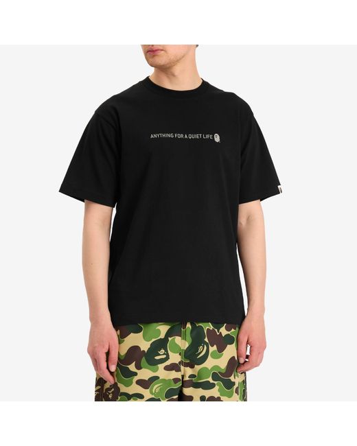 A Bathing Ape Black Reflector Industrial Logo Tee for men