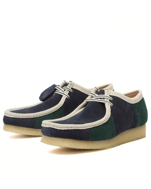 Clarks Blue Patchwork Wallabee for men