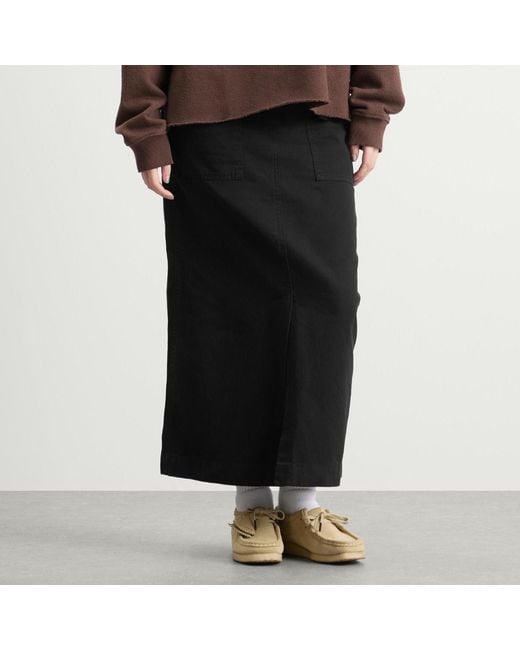 Gramicci Black Long Baker Midi Skirt