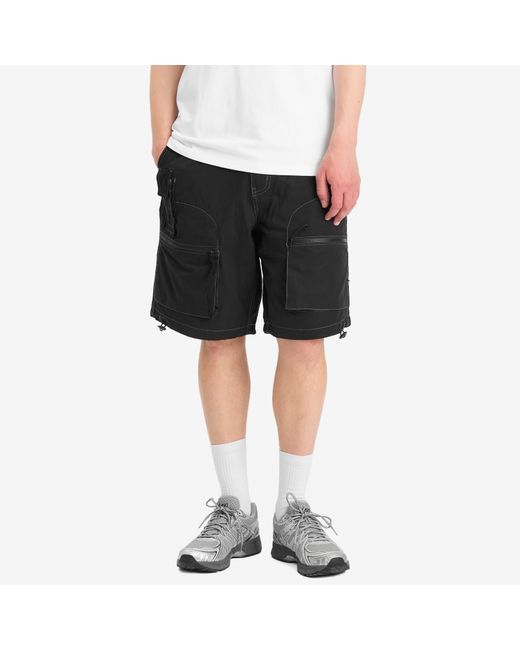 Pleasures Black Raider Cargo Shorts for men