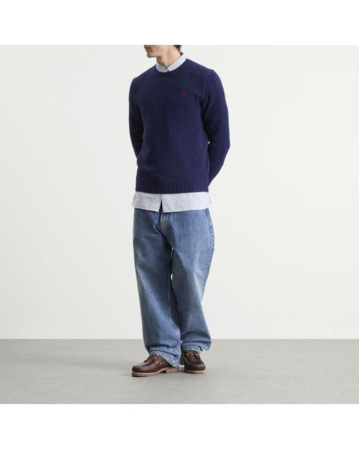 Polo Ralph Lauren Blue Brushed Shetland Knit Jumper for men