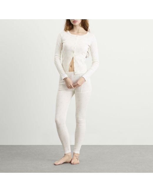 Fruity Booty White Ditsy Floral Legging