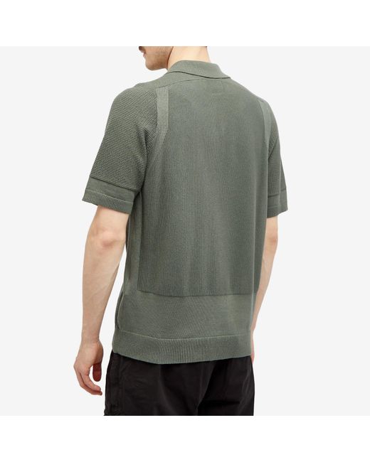 Stone Island Green Soft Cotton Patch Knitted Polo Shirt for men