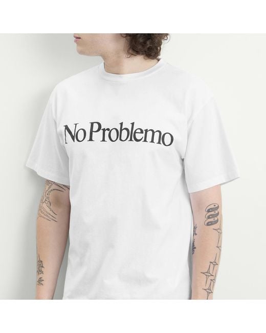 No Problemo White Ss Tee for men