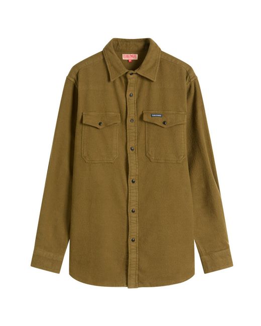 Dubbleware Green Notched Pocket Flannel Shirt for men
