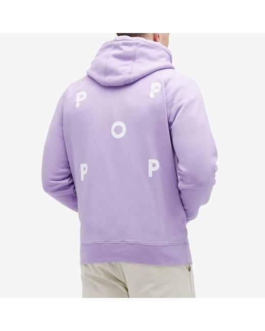 Pop Trading Co. Purple Logo Hooded Sweat for men